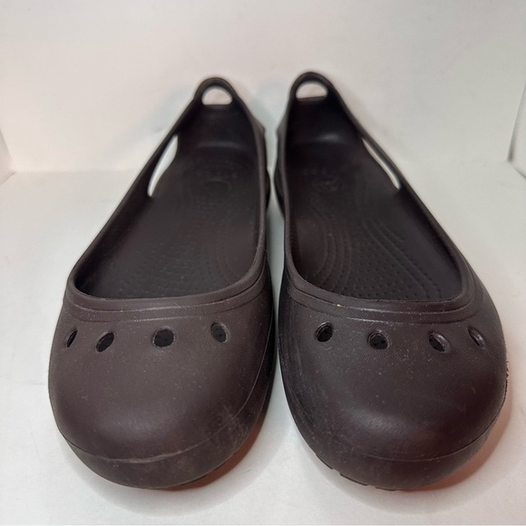 Crocs Kadee Ballet Flats Shoes Women's Sz 9 Brown Comfort Outdoor Casual Garden - Picture 1 of 9